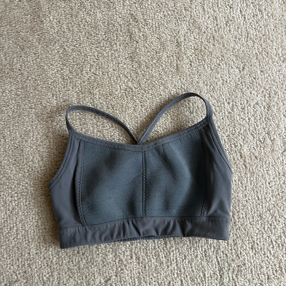 Athleta Charcoal Strappy Sports Bra